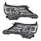 Solid Spare Headlight Assembly Projector RH+LH For Toyota RAV4 2013-2015 Black Halogen Clear