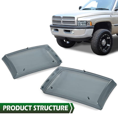Solid Spare Smoke Headlight Replacement Lens Fit For 94-02 Dodge Ram 1500 2500 3500