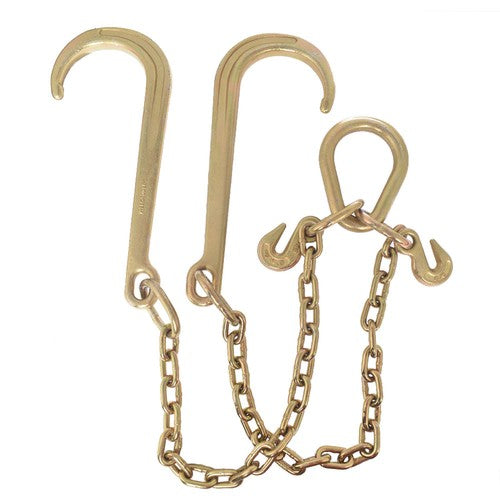 Solid Spare Flatbed Truck Rollback Wrecker Carrier 5/16" X 2' G70 Tow Chain J-Hooks V-Chain
