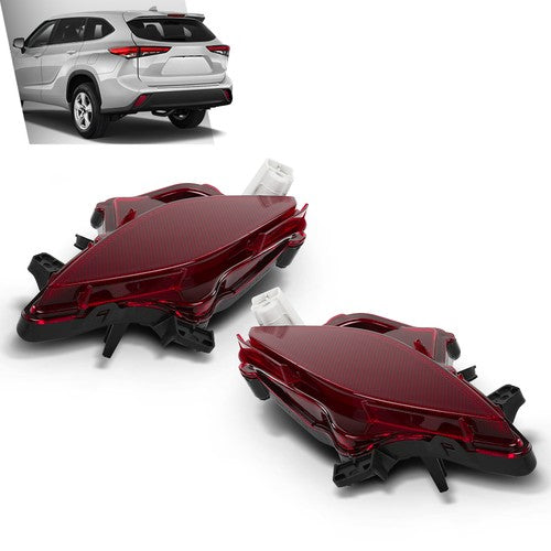 Solid Spare Rear Bumper Reflector Light Left+Right Side Fit For 2020-2023 Toyota Highlander