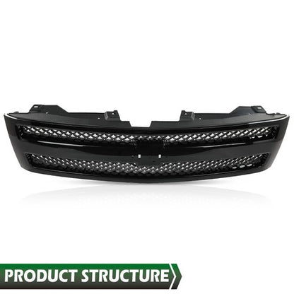 Solid Spare Front Bumper Grille Grill Insert Black Fit For 2007-2013 Chevy Silverado 1500
