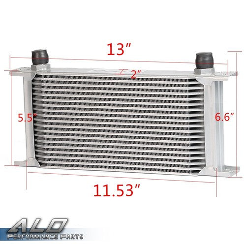 Solid Spare Universal 19 Row AN10 Aluminum Engine Oil Cooler Kit + Filter Adapter Hose End