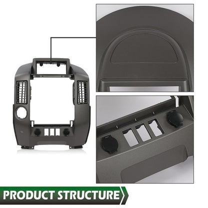 Solid Spare New Fit For Nissan Titan Armada Center Dash Console Instrument Bezel w/o Speaker