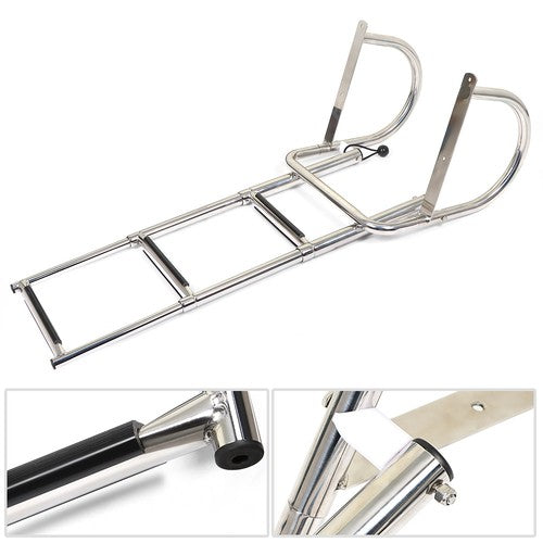 Solid Spare Boat Ladder Stainless Steel 3 Steps Telescoping Ladder Folding Dock Ladder