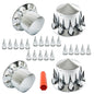 Solid Spare 33mm Spiked Axle Cover Set Rear Axle Complete Wheel Cover Fits For Semi Truck US