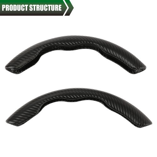 Solid Spare 2x Carbon Fiber Look Car Steering Wheel Booster Cover Non-Slip Accessories Black