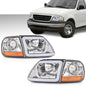 Solid Spare Clear LED DRL Headlights+Corner Lights Fit For 97-03 Ford F150/99-02 Expedition