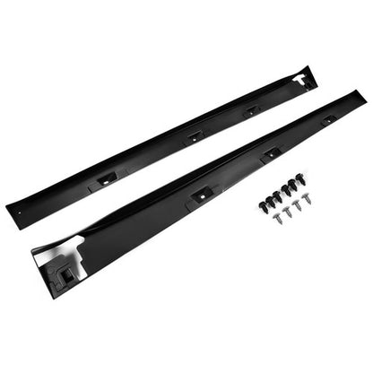 Solid Spare Side Skirt Extension For 16-2020 Honda CIVIC 4DR Sedan LX EX Si Blk Type-R Style
