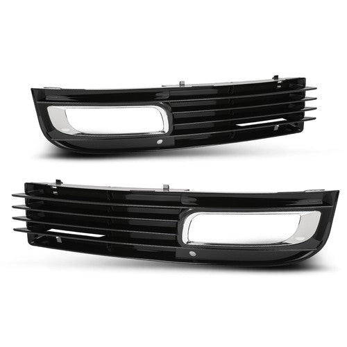 Solid Spare Fog Light Bezel Lamp Cover w/ Chrome Trim Fit For 08-10 Audi A8 D3 Left+Right