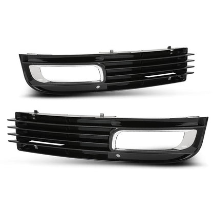 Solid Spare Fog Light Bezel Lamp Cover w/ Chrome Trim Fit For 08-10 Audi A8 D3 Left+Right