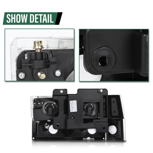 Solid Spare Fit For 1994-1998 GMC C10 C/K Sierra Headlights+Bumper Corner Lights Replacement