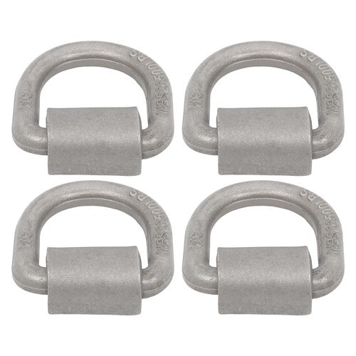 Solid Spare 4 Pack 3/4" Weld On Forged D Ring with Welding Clip 26,500lbs Fracture Strength