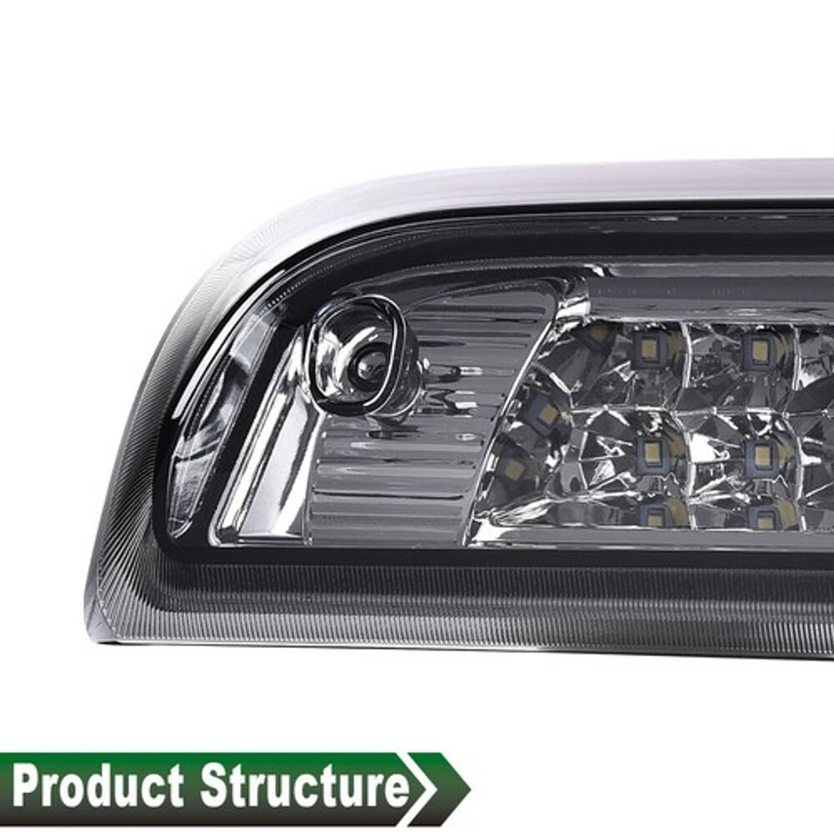 Solid Spare Fit For 2014-2018 Silverado Sierra 1500 LED 3rd Brake Light Cargo Lamp Smoke
