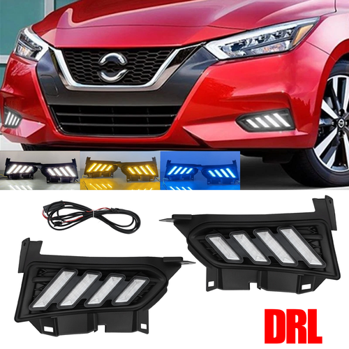 For Nissan Versa 2020 2021 22 LED Daytime Running Light Turn Signal DRL Fog Lamp