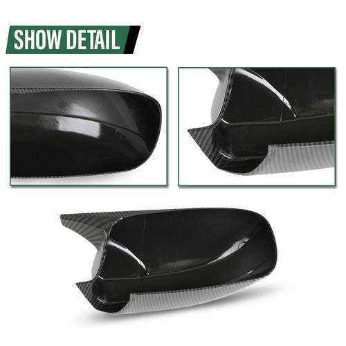 Solid Spare Carbon Look Side Door Rearview Mirror Cover Shell Trim For 10-23 Dodge Charger