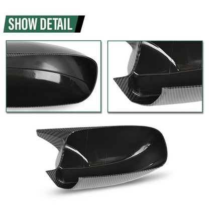 Solid Spare Carbon Look Side Door Rearview Mirror Cover Shell Trim For 10-23 Dodge Charger
