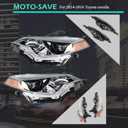Solid Spare Chrome Front Headlight Lamps Halogen Left+Right Side For Toyota Corolla 2014-16