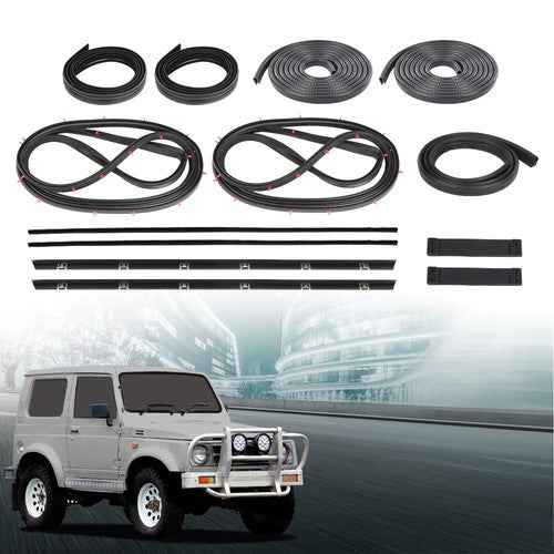 Solid Spare For Suzuki Samurai SJ410 SJ413 Door Window Trim Molding Seal Garnish Whisker Set