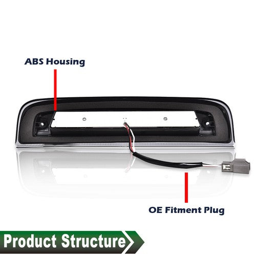 Solid Spare Fit For 14-18 Silverado Sierra Clear/Chrome LED Third Brake Light Cargo Lamp