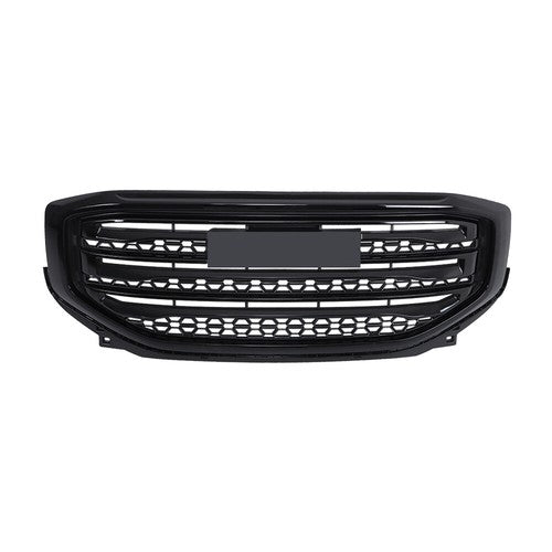 Solid Spare Compatible For GMC Acadia 2017-19 Gloss Black Front Bumper Upper Grille Plastic