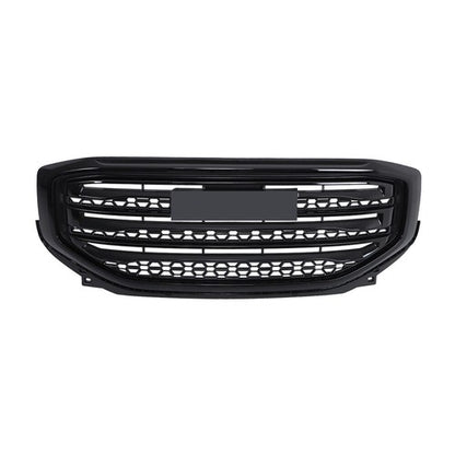 Solid Spare Compatible For GMC Acadia 2017-19 Gloss Black Front Bumper Upper Grille Plastic