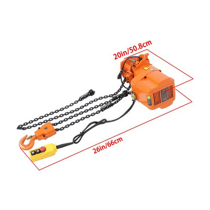 Solid Spare 1 Ton / 2200LBS Electric Chain Hoist w/ 10FT Double Chain Lifting 110V G80
