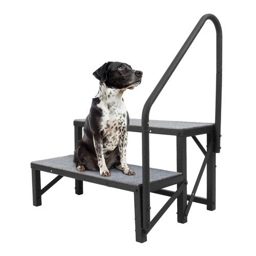 Solid Spare 2 Steps Ladder RV Step 660Lbs w/Handrail For Trailer Travel Camper Home Stairs