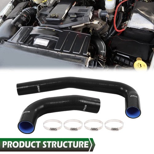 Solid Spare Fit For 2003-2010 Dodge Ram 5.9 6.7L Cummins Diesel Radiator Silicone Hose Black