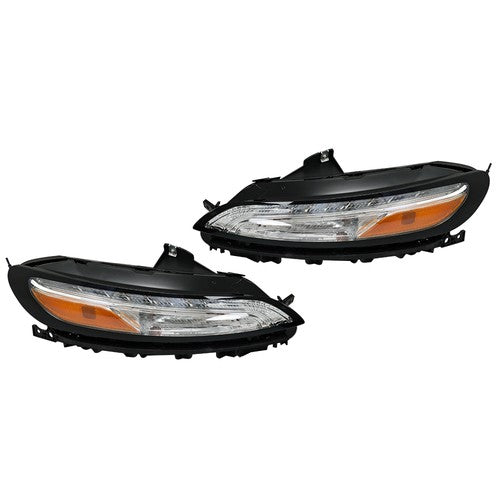 Solid Spare Right&Left Headlight w/LED DRL/Ballast Halogen Lamp For Jeep Cherokee 2014-2018
