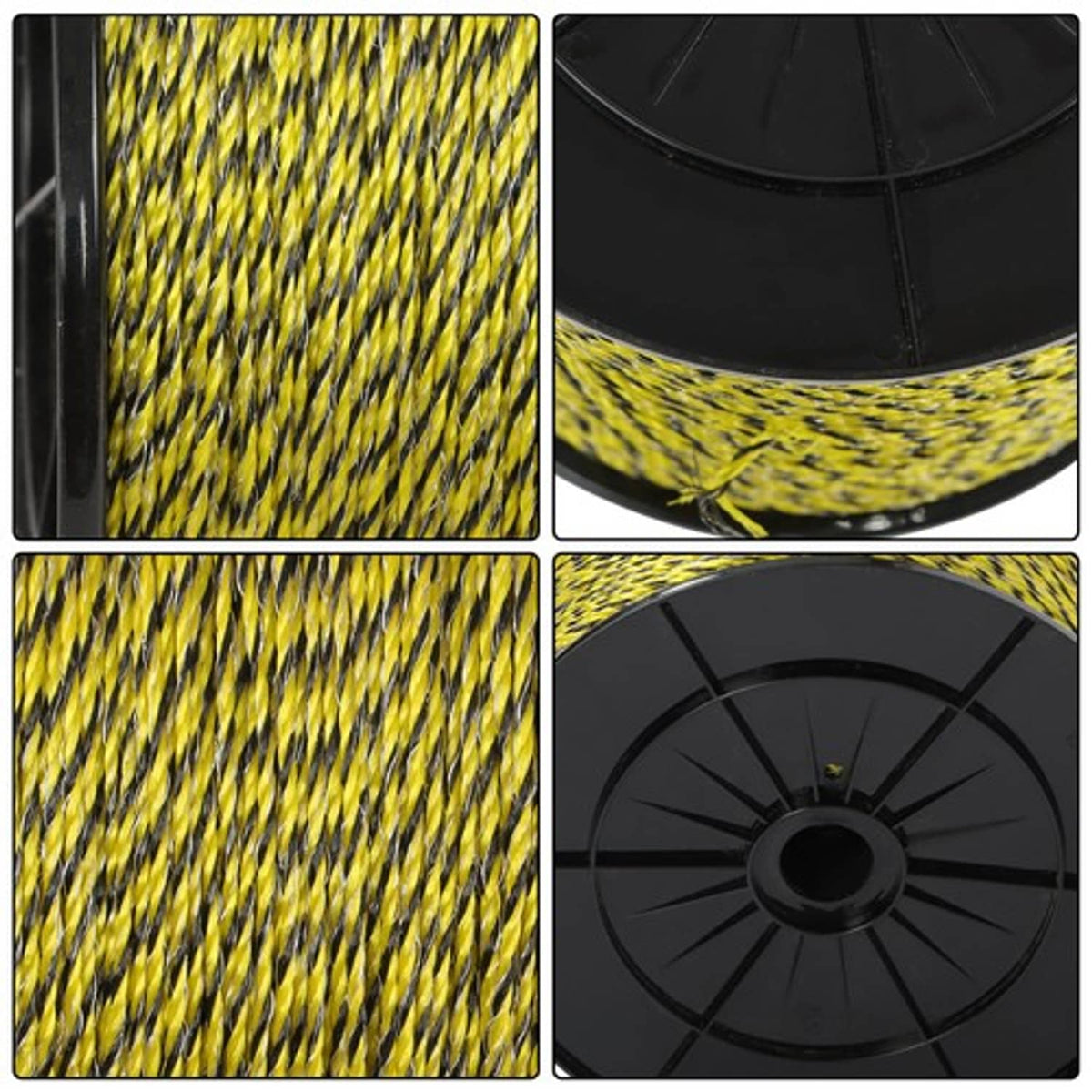 Solid Spare Yellow & Black 5050 Feet 1540 Meters 1/8" 6 Stainless Steel Strands Fence Wire