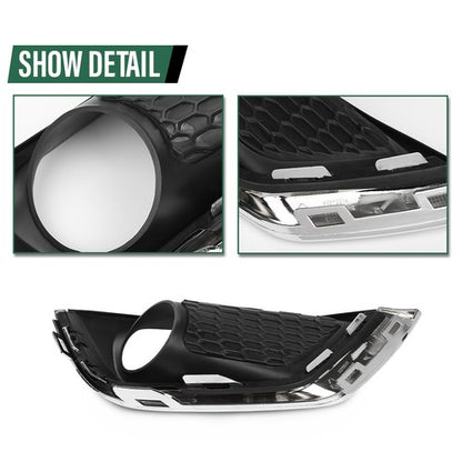 Solid Spare Fit For 2017-2020 Jeep Compass Front Bumper Fog Light Cover Bezel Left+Right