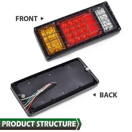 Solid Spare 2Pc 40 LED Tail Turn Signal Brake Reverse Running Lights Truck Trailer RV Camper