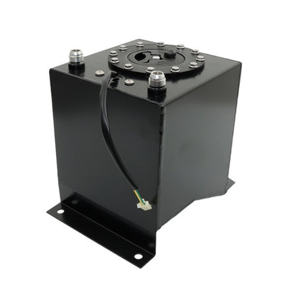 Solid Spare Drifting Fuel Cell Gas Tank+level Sender Black Coated Aluminum Racing 2.5 Gallon