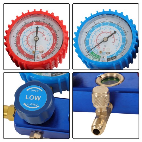 Solid Spare 1/3HP 110V 60Hz Air Vacuum Pump 4CFM HVAC & A/C Refrigeration Kit Manifold Gauge