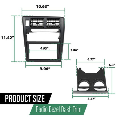 Solid Spare For 95-97 Toyota Tacoma Dash Center Air Vent Radio Bezel Trim Panel Cup Holder