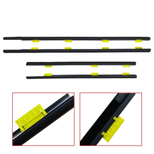 For Honda CR-V 2005 EX CRV Window Weatherstrip 4PC Sweep Molded Trim Outer Black