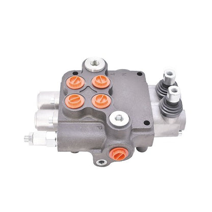 Solid Spare 2 Spool 3600 PSI Hydraulic Control Valve 21 GPM Double Acting SAE Ports New