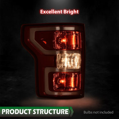 Solid Spare Fit For 18-2020 Ford F-150 Pickup Left Side Rear Tail Light Brake Lamp w/o Bulb