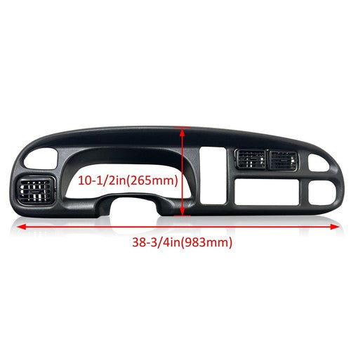 Solid Spare For Dodge Ram Pickup 98-01 Black Dash Bezel & Dashboard Cover Overlay W/ VENTS