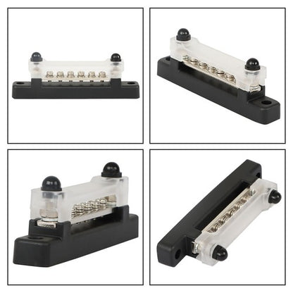 Solid Spare Red & Black Bus Bar Power Distribution Terminal Block 6 Way 48V 150A Busbar NEW