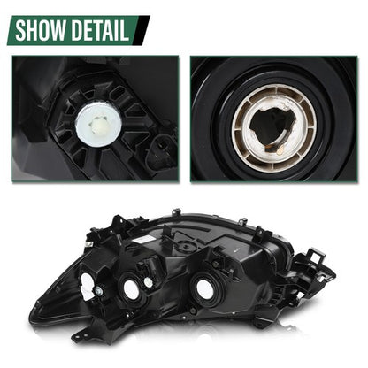 Solid Spare Pair Headlights Black Fit For 2013 14 15 2016 Mazda CX-5 Halogen Headlamps L+R