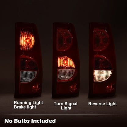 Solid Spare Fit For 03-06 Chevy Silverado Pickup Red Clear Tail Lights Brake Lamps