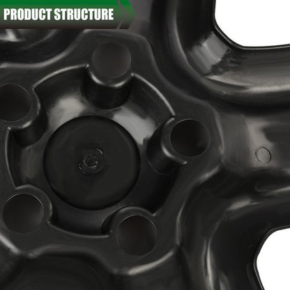 Solid Spare Fit For 06-12 Toyota RAV4 2pcs 17" Wheel Skin Hub Cap Full Rim Cover Black