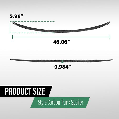 Solid Spare Rear Trunk Spoiler Wing Carbon Look Fit For 2007-2013 BMW 3 Series E92 M3 Style