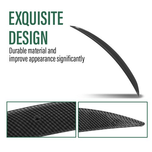 Solid Spare Rear Trunk Spoiler Wing MP Style Carbon Look Fit For 05-11 BMW E90 3-Series M3