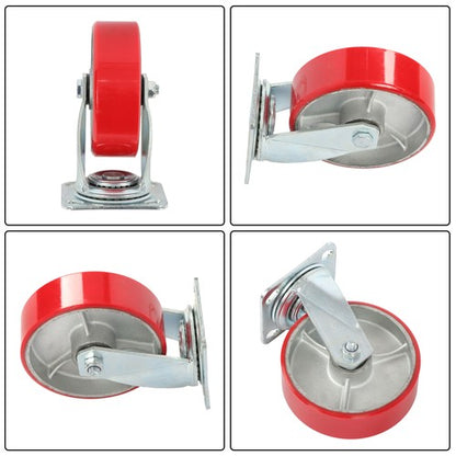 Solid Spare 6" × 2" Tilt Casters Heavy Duty Swivel Caster Wheel 1250 Lbs Industrial Casters