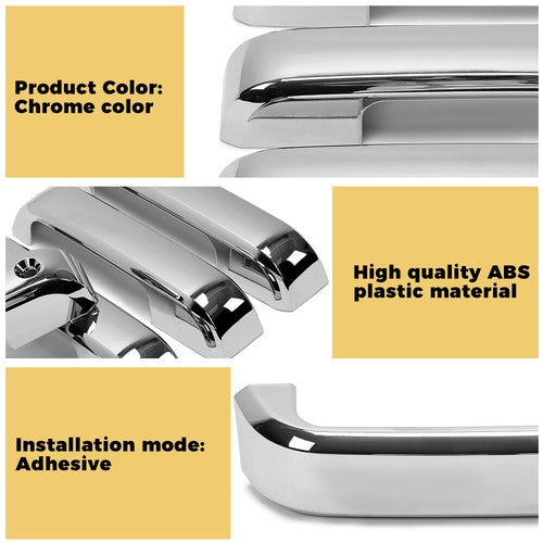Solid Spare 4x Chrome Door Handle Cover Cap Trim Kit No SMKH For 2017-2020 Ford F-250/F-350