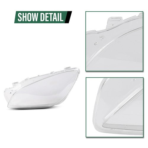 Solid Spare Fit For 2011-2015 Mercedes-Benz ML Class W166 Headlight Headlamp Lens Cover