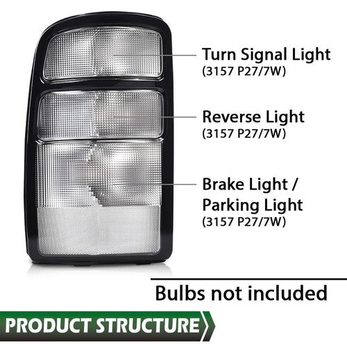 Solid Spare Fit For 04-06 Chevrolet Suburban Tahoe GMC Yukon Tail Lights Brake Lamps Clear