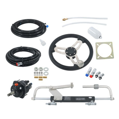 Solid Spare 90HP Hydraulic Outboard Steering Kit 20ft Boat Marine System For Single Station